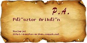 Pásztor Arikán névjegykártya